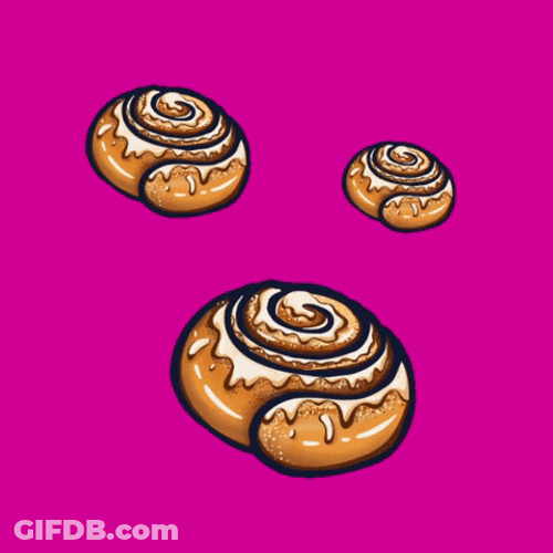 Glazing Yummy Cinnamon Rolls GIF