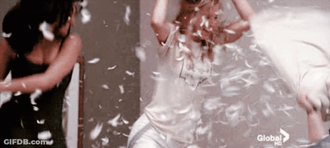 Glee Pillow Fight Sleep Over GIF