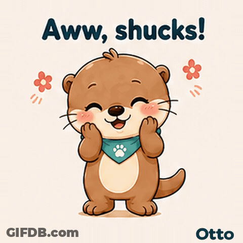 Gleespace Otto The Otter Aww Shucks GIF