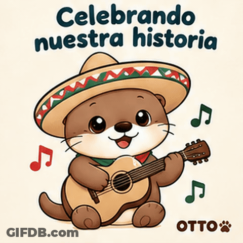 Gleespace Otto The Otter Celebrando Nuestra Historia GIF