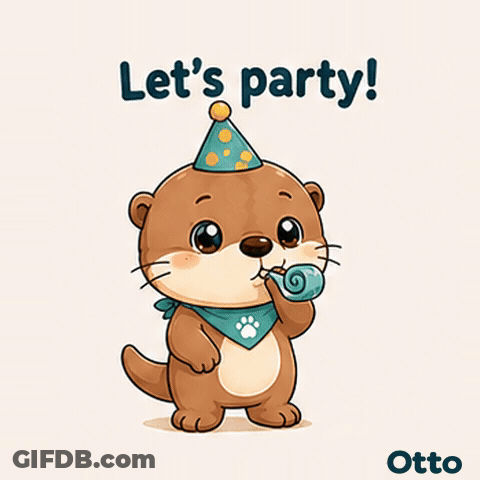 Gleespace Otto The Otter Let's Party GIF