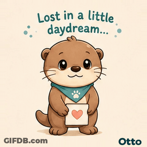 Gleespace Otto The Otter Lost In A Little Daydream GIF