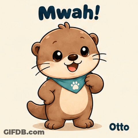 Gleespace Otto The Otter Mwah GIF