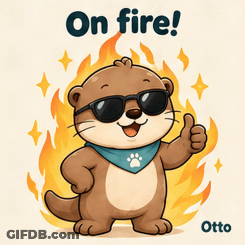 Gleespace Otto The Otter On Fire GIF