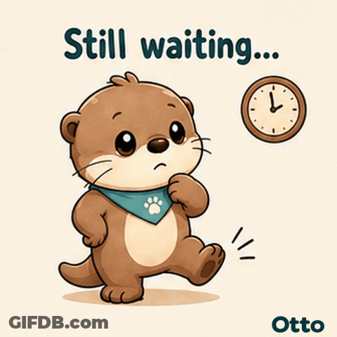 Gleespace Otto The Otter Still Waiting GIF