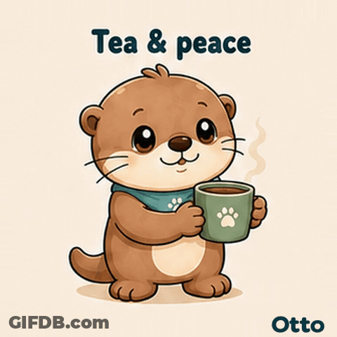Gleespace Otto The Otter Tea & Peace GIF