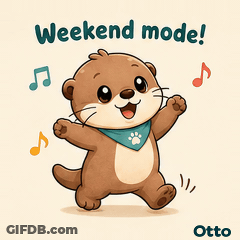 Gleespace Otto The Otter Weekend Mode GIF