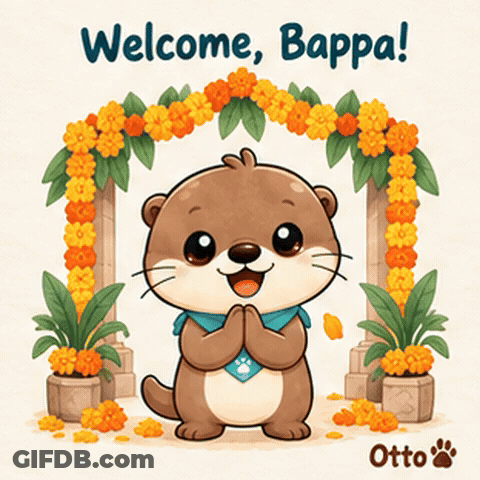 Gleespace Otto The Otter Welcome Bappa GIF