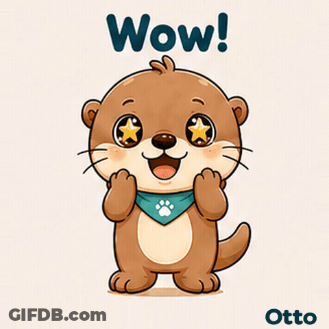 Gleespace Otto The Otter Wow GIF