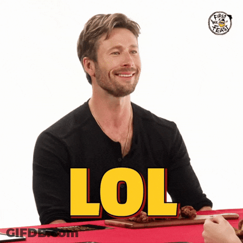 Glen Powell Laughing Out Loud GIF