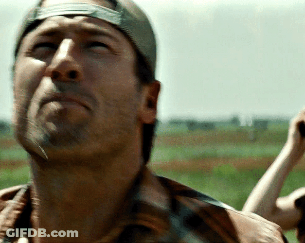 Glen Powell Looking Up Thrilled GIF