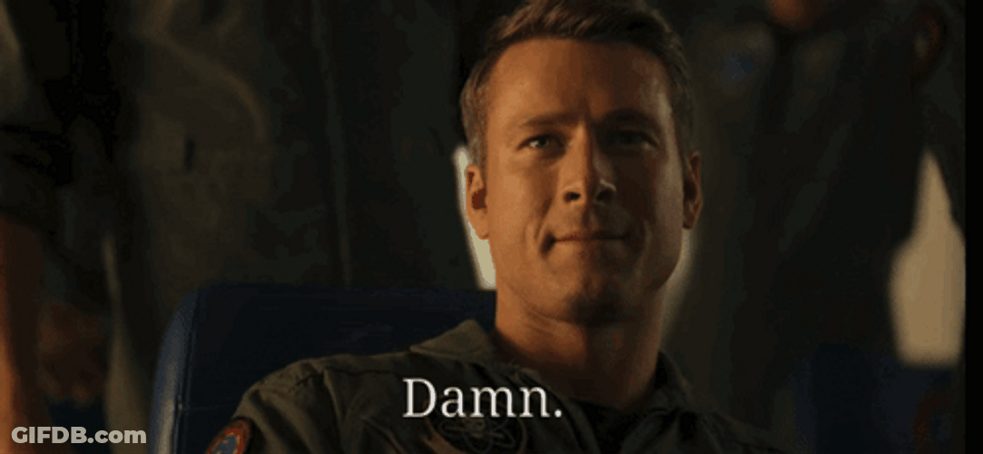Glen Powell Nonchalant Response Damn GIF