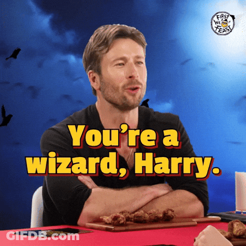 Glen Powell You're A Wizard Harry Meme GIF