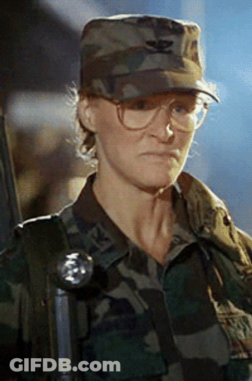 Glenn Close Funny Salute GIF