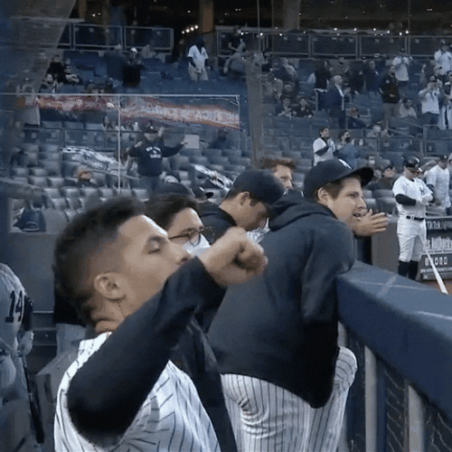 Gleyber Cheering For The Team GIF