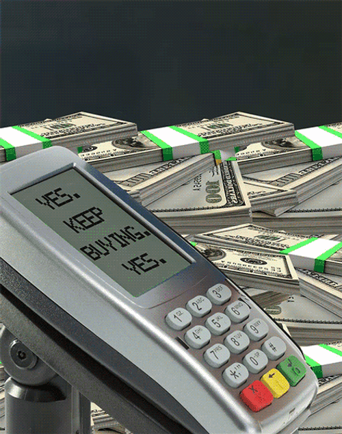 Gliding Credit Card In Terminal GIF