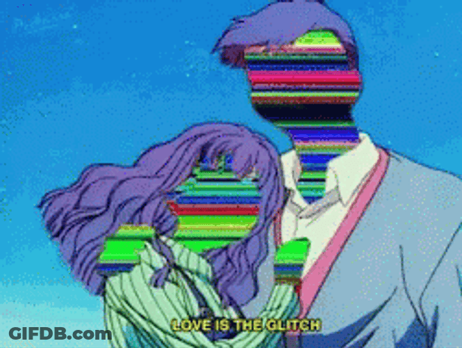 Glitch Anime Couple GIF