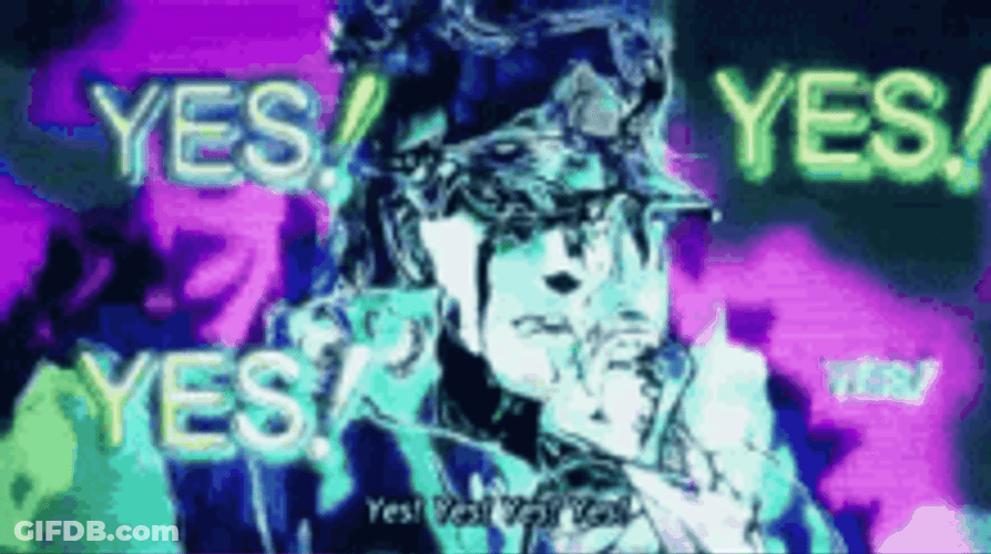 Glitch Anime Jotaro Kujo Yes Yes Yes GIF