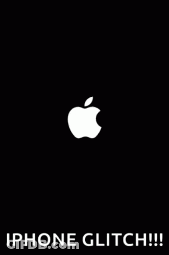 Glitch Apple Logo Black Background GIF