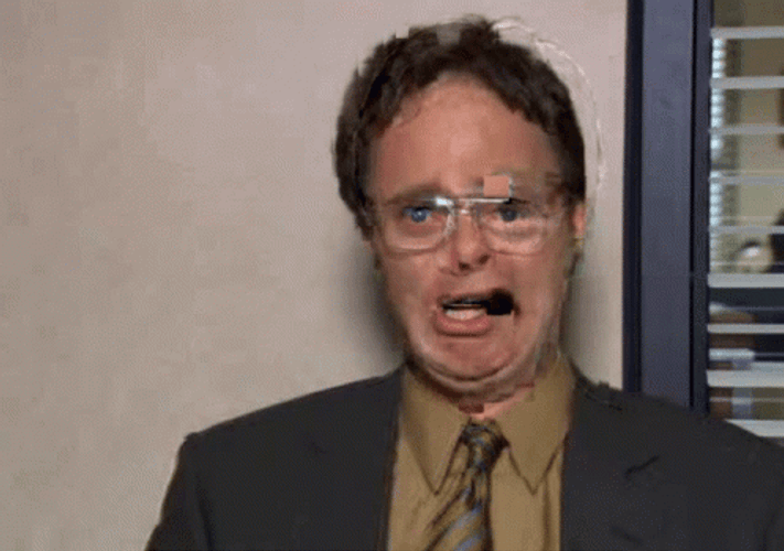 Glitch Creepy Dwight Schrute GIF
