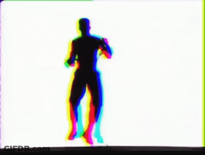 Glitch Dancing Guy Silhouette GIF