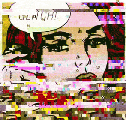 Glitch Pop Art Red Head GIF
