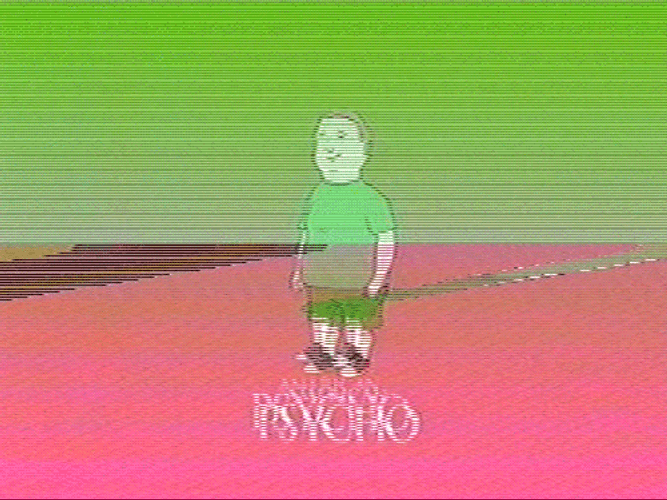 Glitched VHR Bobby Hill GIF