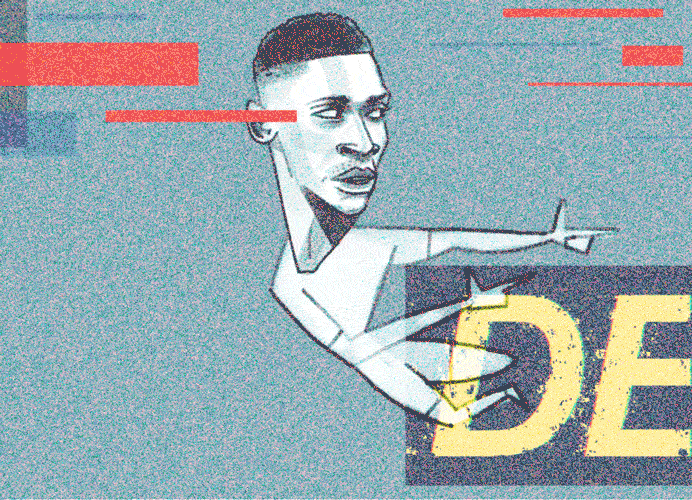 Glitching Dembele Running GIF