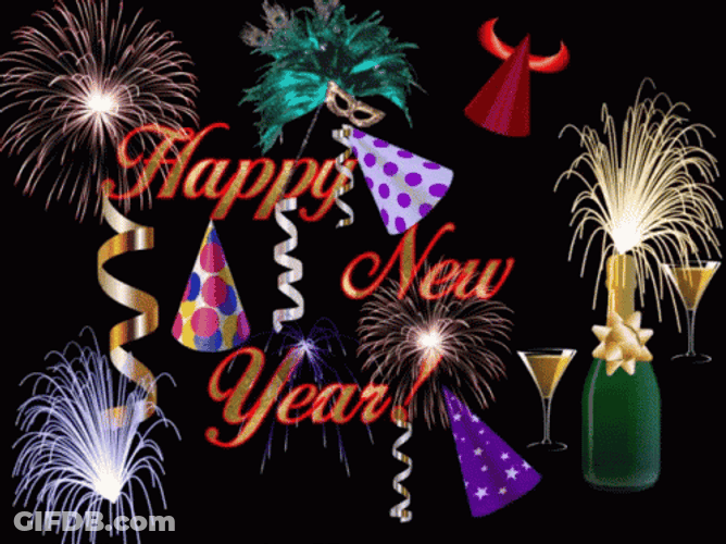 Glitching Happy New Year Animated GIF