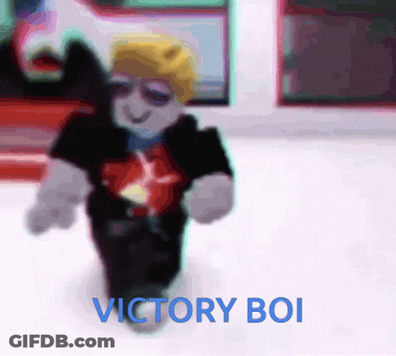 Glitching Lego Boy Victory Dance GIF