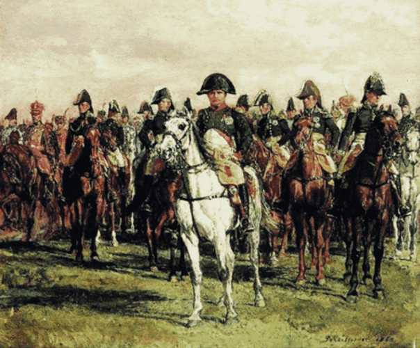 Glitching Portrait Of Horseback Riding Napoleon Meme GIF