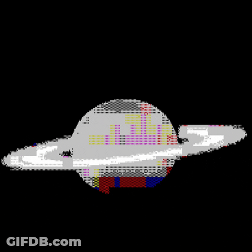 Glitching Saturn Video Animation GIF