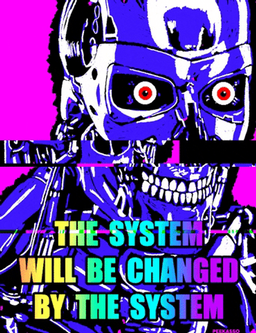 Glitchy Artificial Intelligence Robot Head GIF