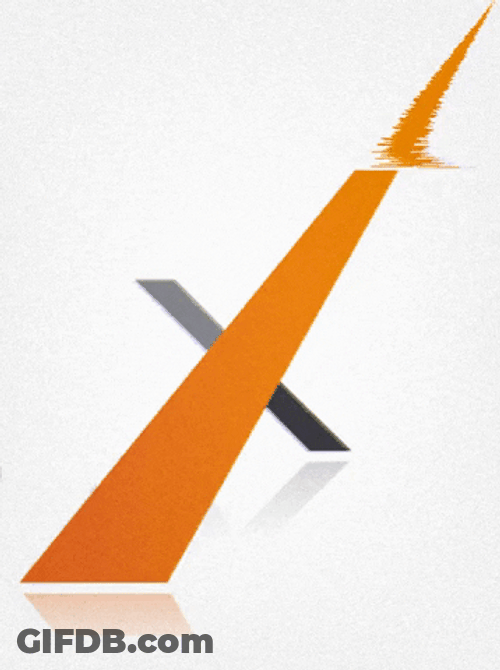 Glitchy Asymmetrical X Animated Art GIF