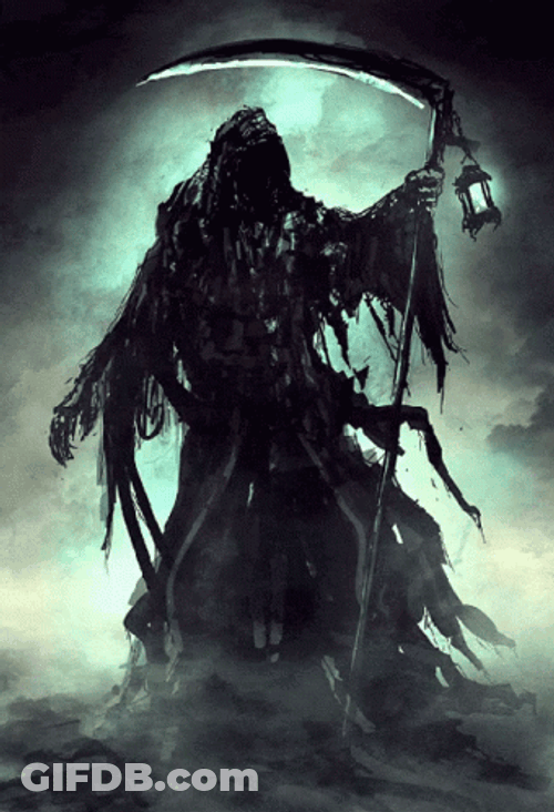 Glitchy Grim Reaper Moonlight GIF
