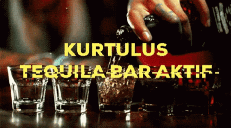 Glitchy Pouring Tequila Shots GIF