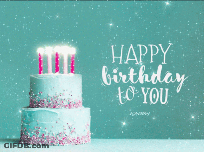 Glitter Cake For Birth Greeting GIF