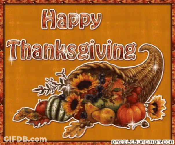 Glitter Card Animated Thanksgiving GIF