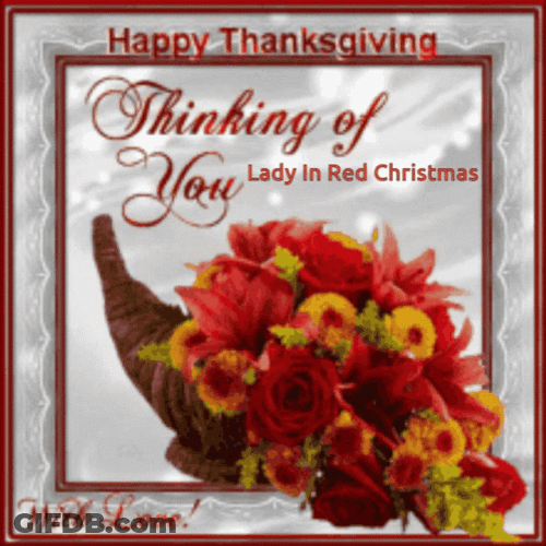 Glitter Flowers Animated Thanksgiving GIF