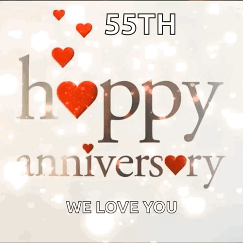 Glitter Happy Anniversary Fifty Fifth We Love You GIF