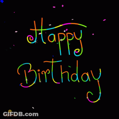 Glitter Happy Birthday Colorful Confetti GIF
