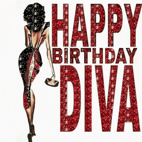 Glitter Happy Birthday Diva GIF