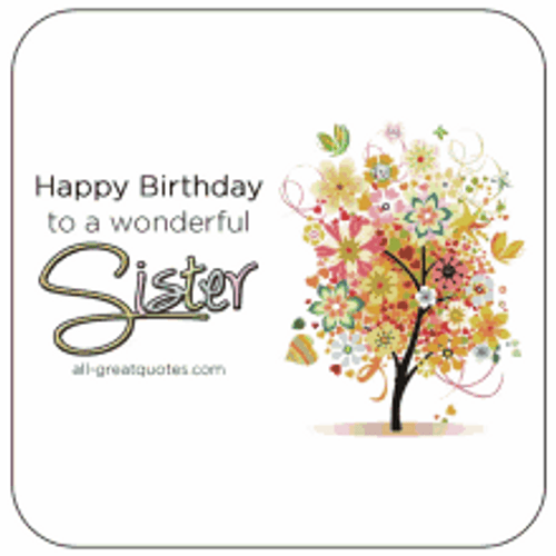 Glitter Happy Birthday Sister Wonderful GIF