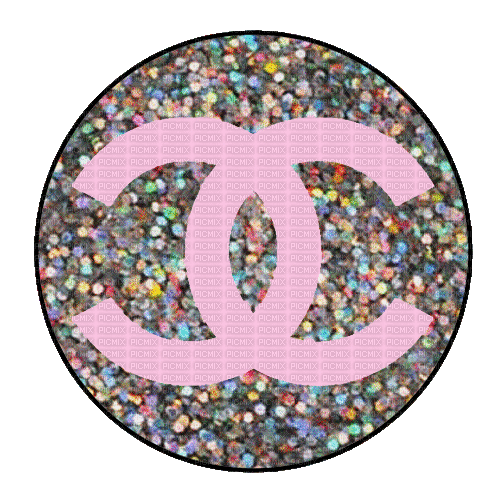 Glitter Sequins Chanel Logo GIF