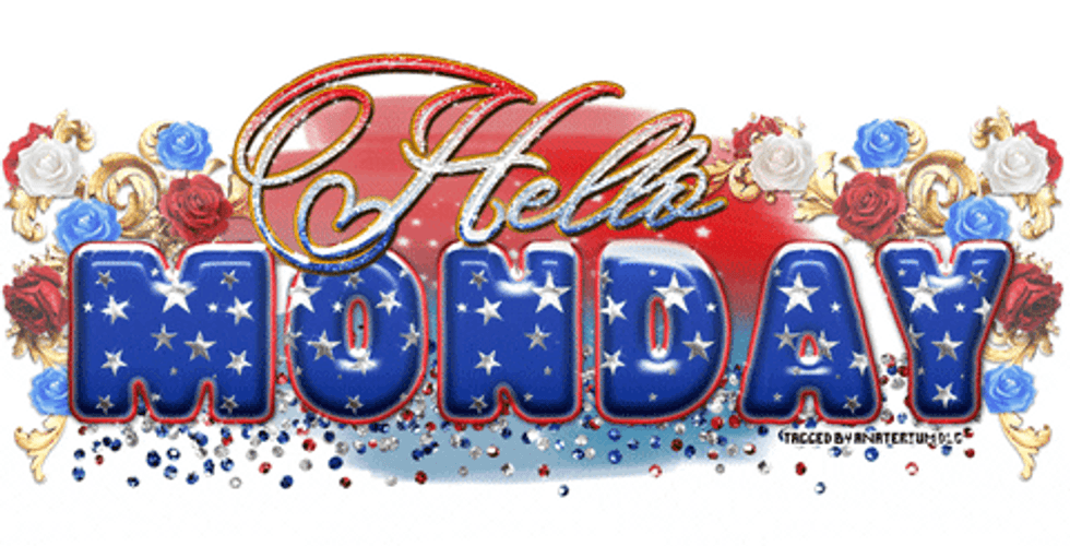 Glitter Text Hello Monday GIF