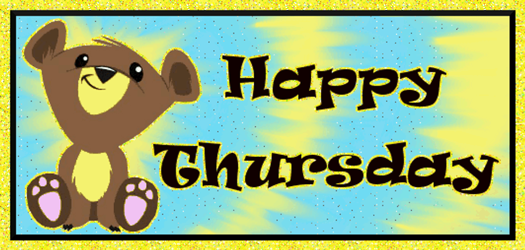 Glittered Bear Happy Thursday GIF