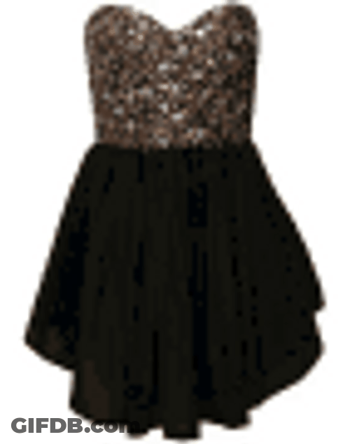 Glittered Black Cocktail Dress GIF