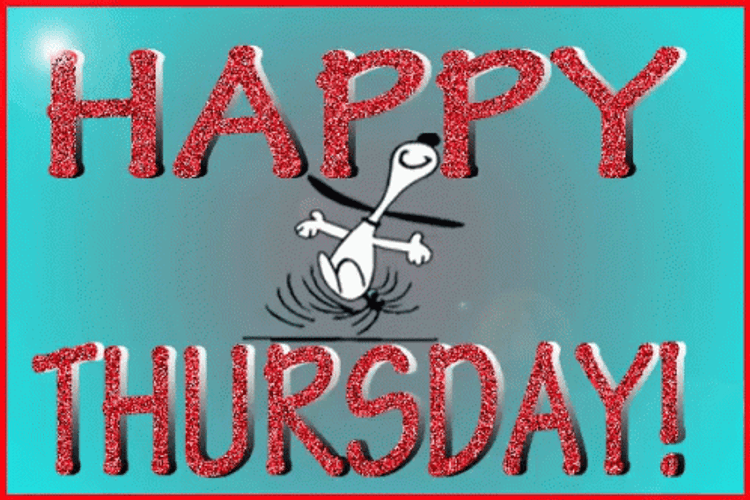 Glittered Happy Thursday And Snoopy GIF