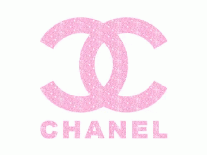 Glittered Pink Chanel Logo GIF