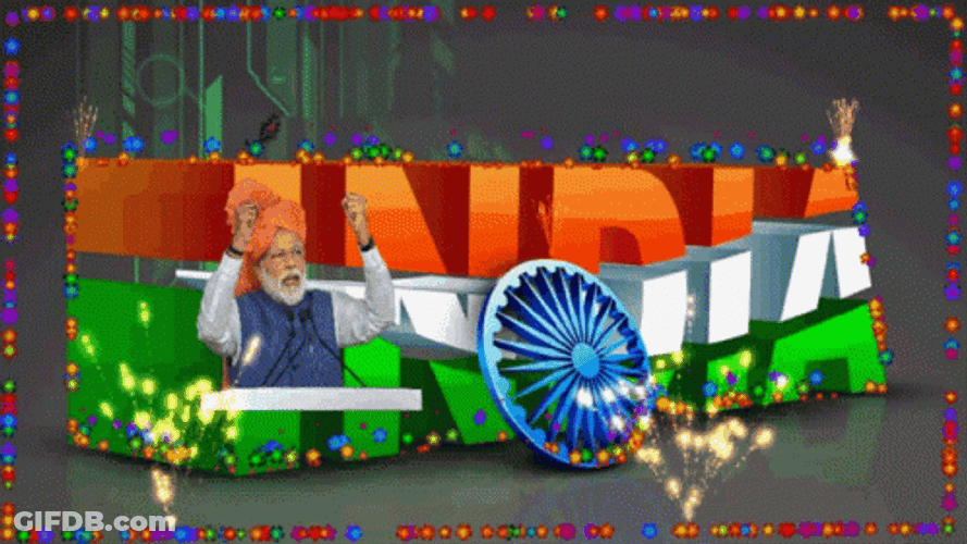 Glittering India Text Greeting GIF